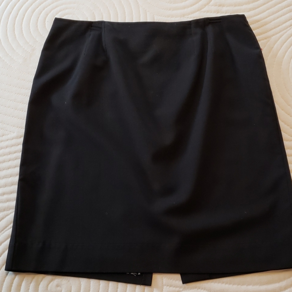 Vintage handmade lined wool pencil skirt L